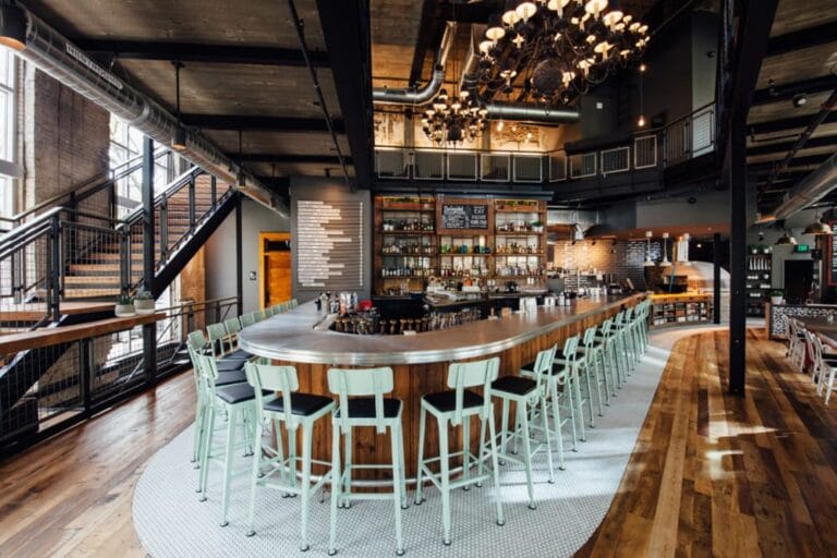 Remodeled bar at Lucille Restaurant
