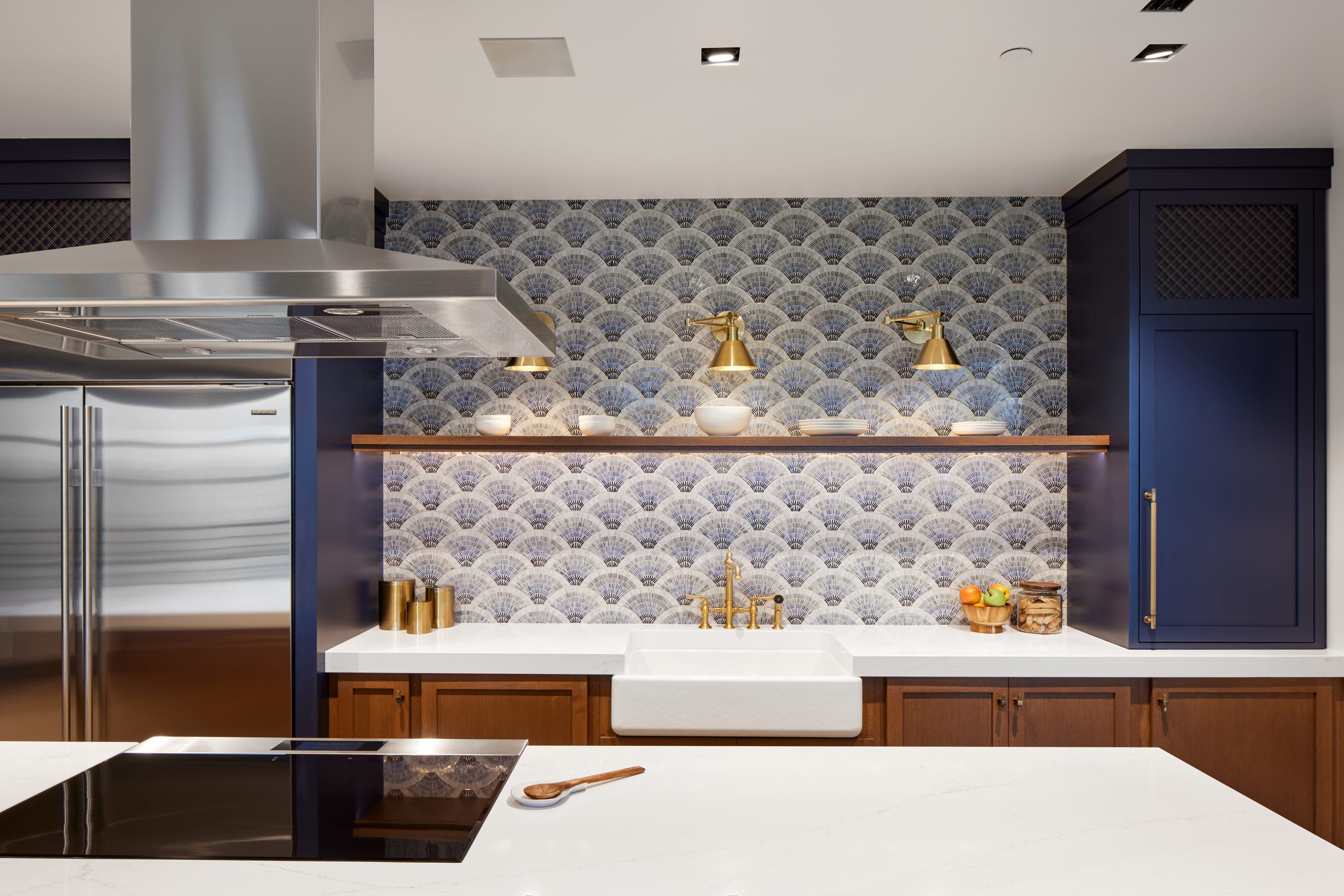 Living kitchen blue