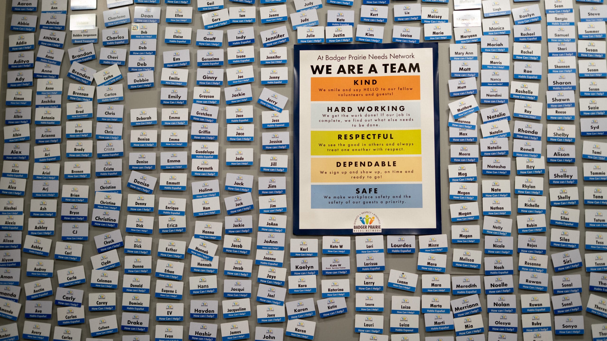 BPNN Volunteer wall